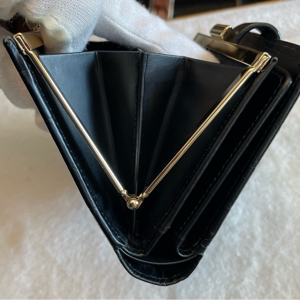 Givenchy Authentic Vintage Black Logo Textured Compact Wallet with Gold Hardware - Picture 12 of 16